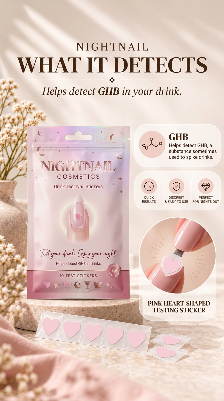 Night Nail Drink Testing Sticker
