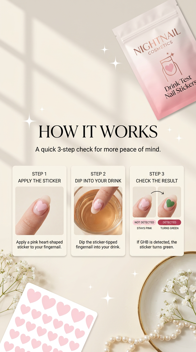 Night Nail Drink Testing Sticker